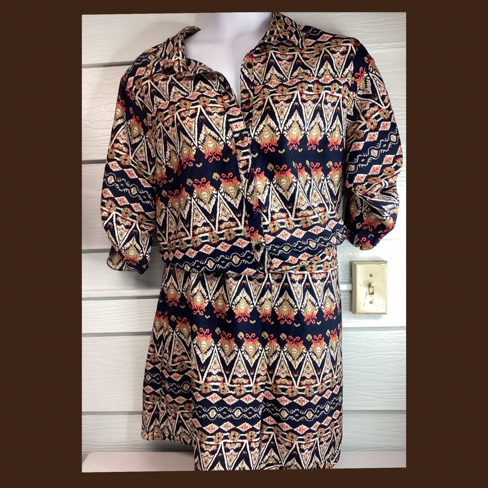 Geometric Patterned Shirt Dress.18